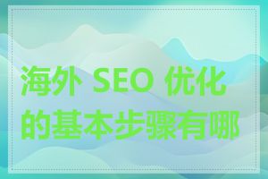 海外 SEO 优化的基本步骤有哪些