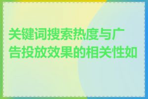 关键词搜索热度与广告投放效果的相关性如何