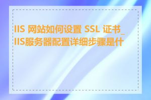 IIS 网站如何设置 SSL 证书_IIS服务器配置详细步骤是什么