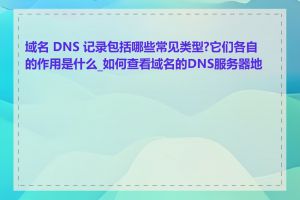 域名 DNS 记录包括哪些常见类型?它们各自的作用是什么_如何查看域名的DNS服务器地址