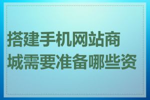 搭建手机网站商城需要准备哪些资料