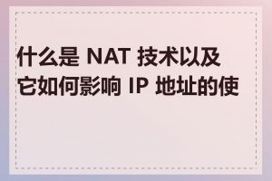 什么是 NAT 技术以及它如何影响 IP 地址的使用