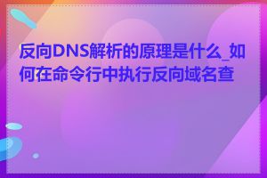 反向DNS解析的原理是什么_如何在命令行中执行反向域名查找