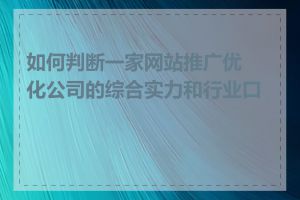 如何判断一家网站推广优化公司的综合实力和行业口碑