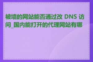 被墙的网站能否通过改 DNS 访问_国内能打开的代理网站有哪些