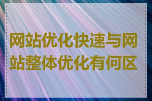 网站优化快速与网站整体优化有何区别