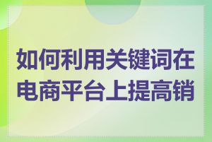 如何利用关键词在电商平台上提高销量