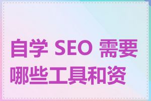 自学 SEO 需要哪些工具和资源