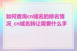 如何查询cn域名的排名情况_cn域名转让需要什么手续