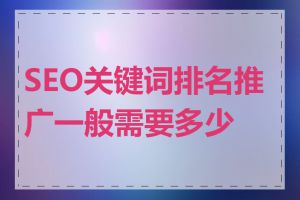 SEO关键词排名推广一般需要多少钱