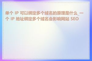 单个 IP 可以绑定多个域名的原理是什么_一个 IP 地址绑定多个域名会影响网站 SEO 吗