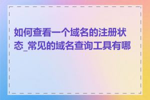 如何查看一个域名的注册状态_常见的域名查询工具有哪些