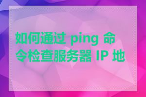 如何通过 ping 命令检查服务器 IP 地址