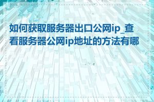 如何获取服务器出口公网ip_查看服务器公网ip地址的方法有哪些