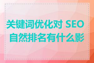 关键词优化对 SEO 自然排名有什么影响