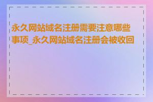 永久网站域名注册需要注意哪些事项_永久网站域名注册会被收回吗