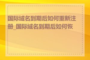 国际域名到期后如何重新注册_国际域名到期后如何恢复