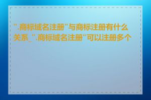 ".商标域名注册"与商标注册有什么关系_".商标域名注册"可以注册多个吗