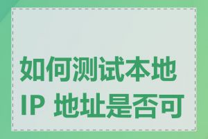 如何测试本地 IP 地址是否可用