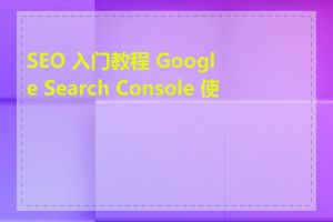 SEO 入门教程 Google Search Console 使用