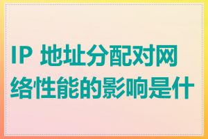 IP 地址分配对网络性能的影响是什么