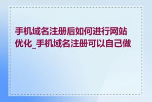 手机域名注册后如何进行网站优化_手机域名注册可以自己做吗