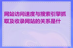 网站访问速度与搜索引擎抓取及收录网站的关系是什么