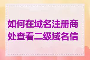 如何在域名注册商处查看二级域名信息