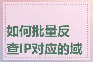 如何批量反查IP对应的域名