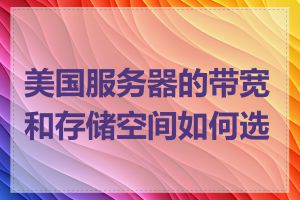 美国服务器的带宽和存储空间如何选择