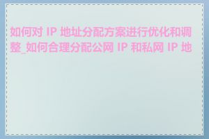 如何对 IP 地址分配方案进行优化和调整_如何合理分配公网 IP 和私网 IP 地址