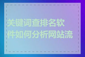 关键词查排名软件如何分析网站流量