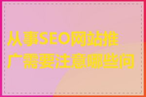 从事SEO网站推广需要注意哪些问题