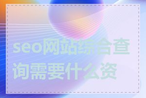 seo网站综合查询需要什么资料