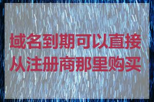 域名到期可以直接从注册商那里购买吗