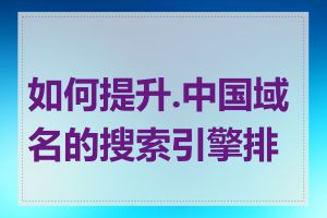 如何提升.中国域名的搜索引擎排名