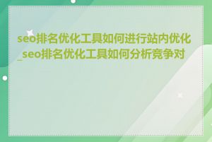 seo排名优化工具如何进行站内优化_seo排名优化工具如何分析竞争对手