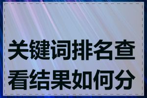 关键词排名查看结果如何分析