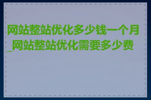 网站整站优化多少钱一个月_网站整站优化需要多少费用