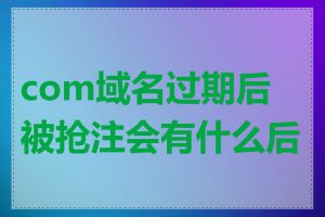 com域名过期后被抢注会有什么后果