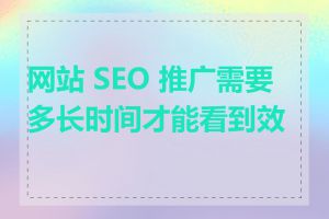 网站 SEO 推广需要多长时间才能看到效果