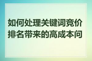 如何处理关键词竞价排名带来的高成本问题