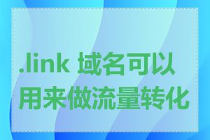 .link 域名可以用来做流量转化吗