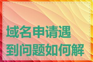 域名申请遇到问题如何解决