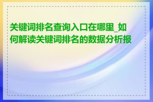 关键词排名查询入口在哪里_如何解读关键词排名的数据分析报告