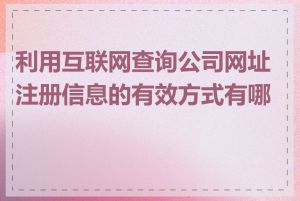 利用互联网查询公司网址注册信息的有效方式有哪些