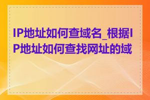 IP地址如何查域名_根据IP地址如何查找网址的域名