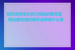 如何选择适合自己网站的服务器_网站服务器的硬件选择有什么要点