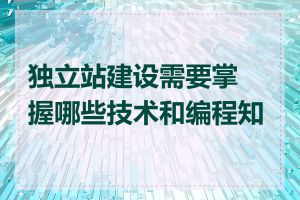 独立站建设需要掌握哪些技术和编程知识