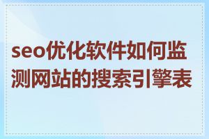 seo优化软件如何监测网站的搜索引擎表现